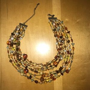 Lia Sophia Multi Strand Earth Tone Necklace